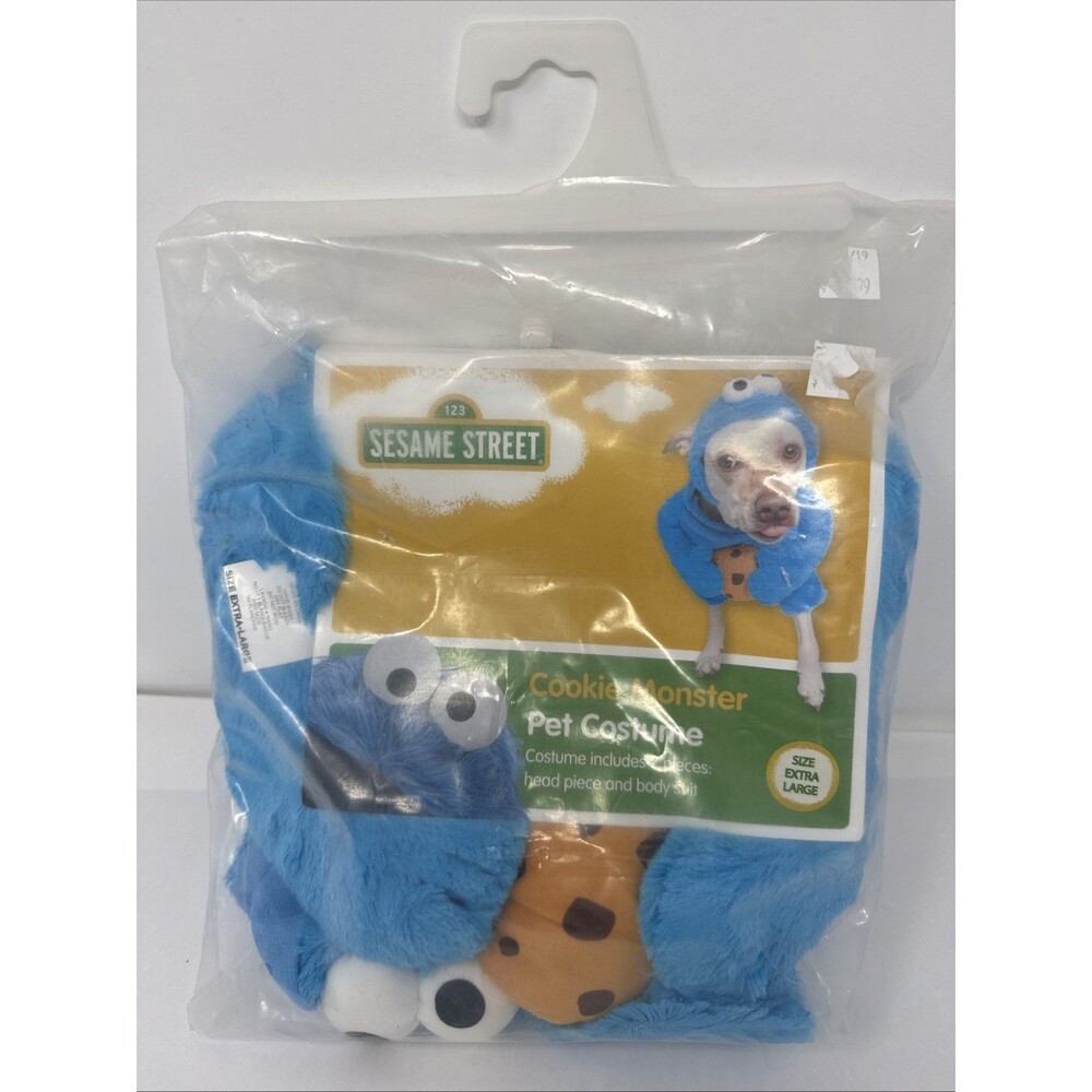 Pet Krewe Cookie Monster EXTRA LARGE XL Dog Costume Sesame Street Pet Dog cat